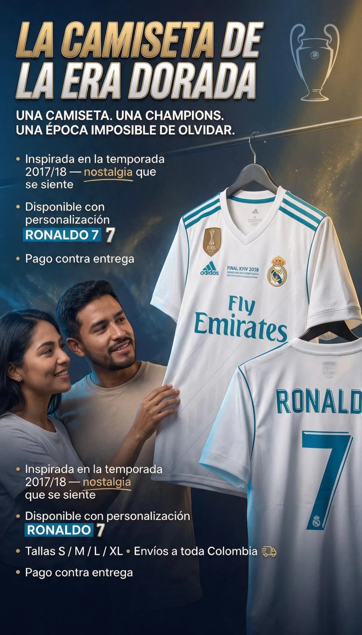 CAMISETA RETRO REAL MADRID 2017/18