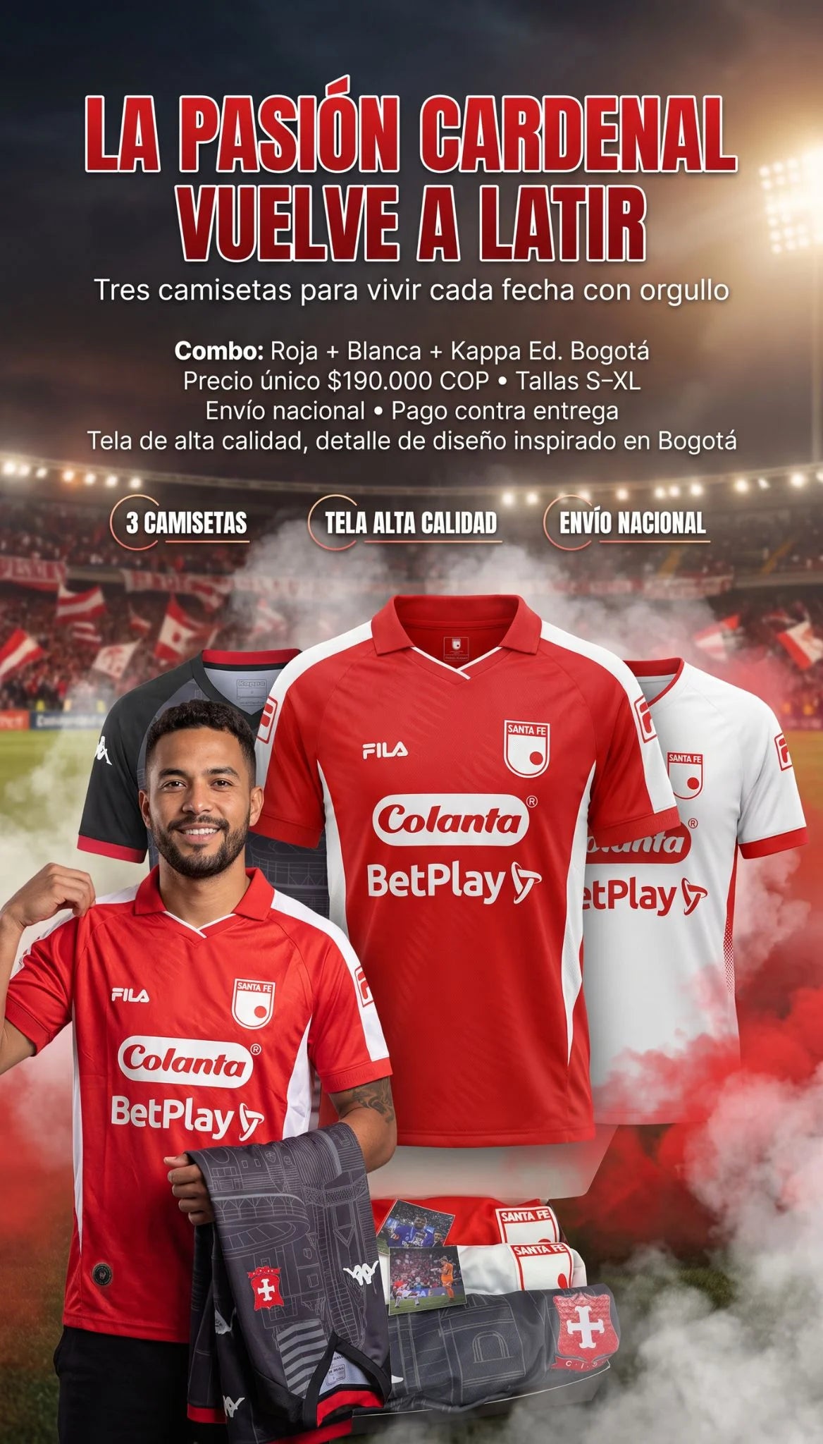 COMBO CAMISETAS INDEPENDIENTE SANTA FE 2026