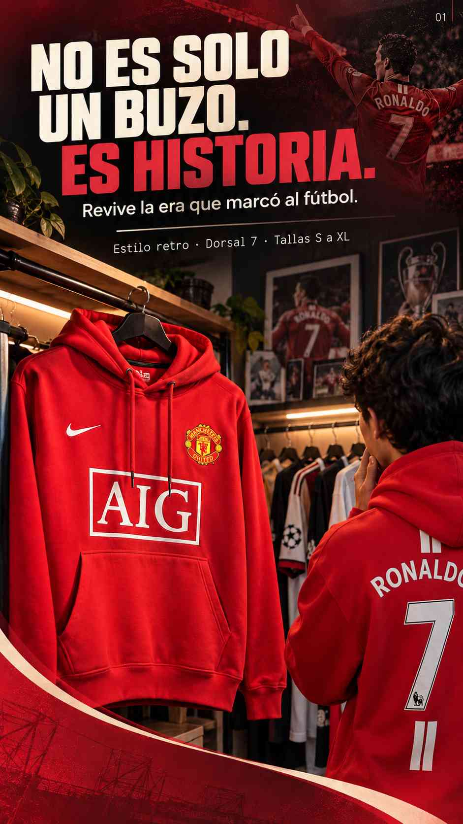 BUZO RETRO MANCHESTER UNITED CR7