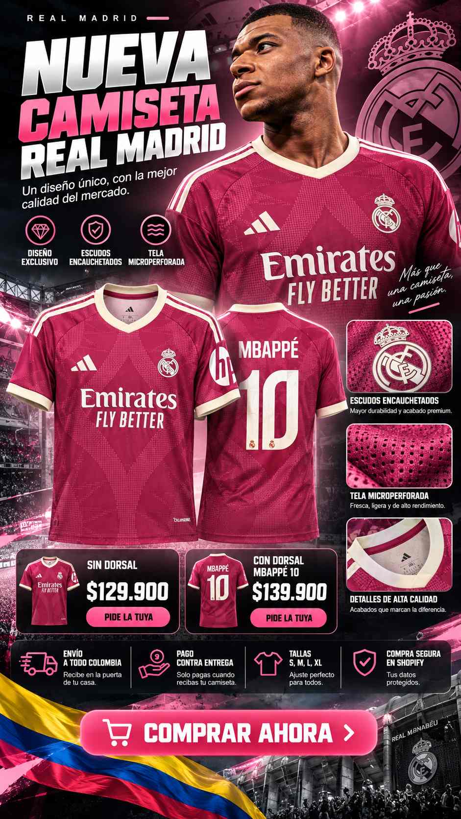 NUEVA CAMISETA REAL MADRID ROJA 26/27
