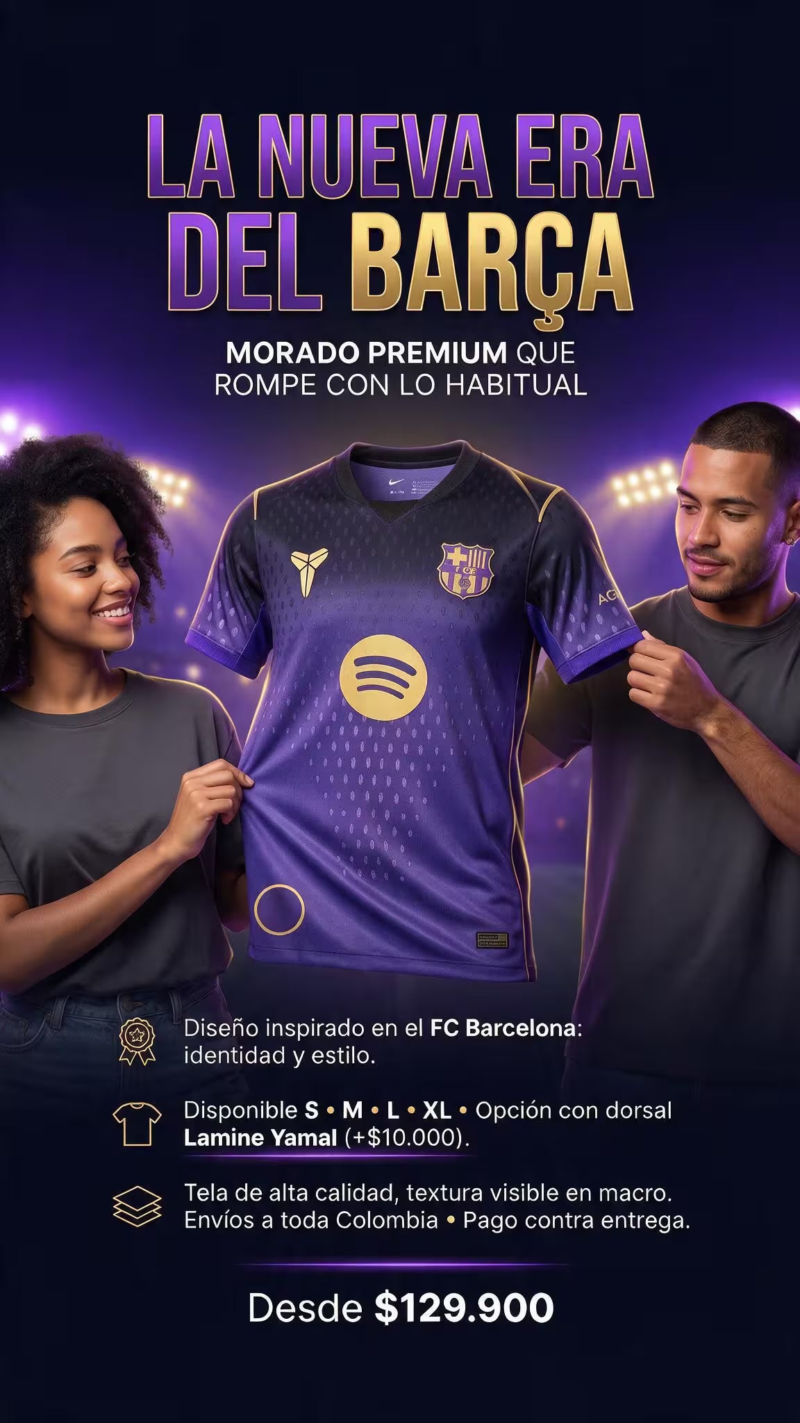 NUEVA CAMISETA BARCELONA MORADA 26/27