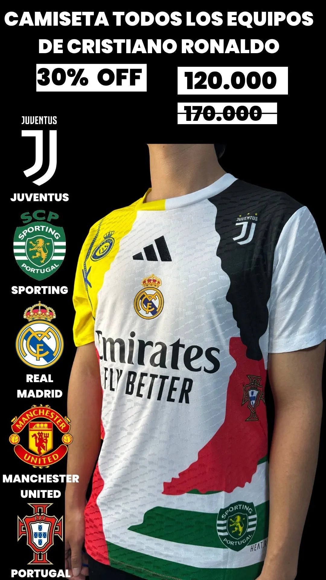 CAMISETA TODOS LOS EQUIPOS CRISTIANO RONALDO