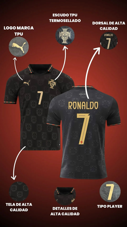 CAMISETA PORTUGAL NEGRA MUNDIAL 2026