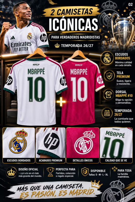 COMBO 2 CAMISETAS REAL MADRID 26/27