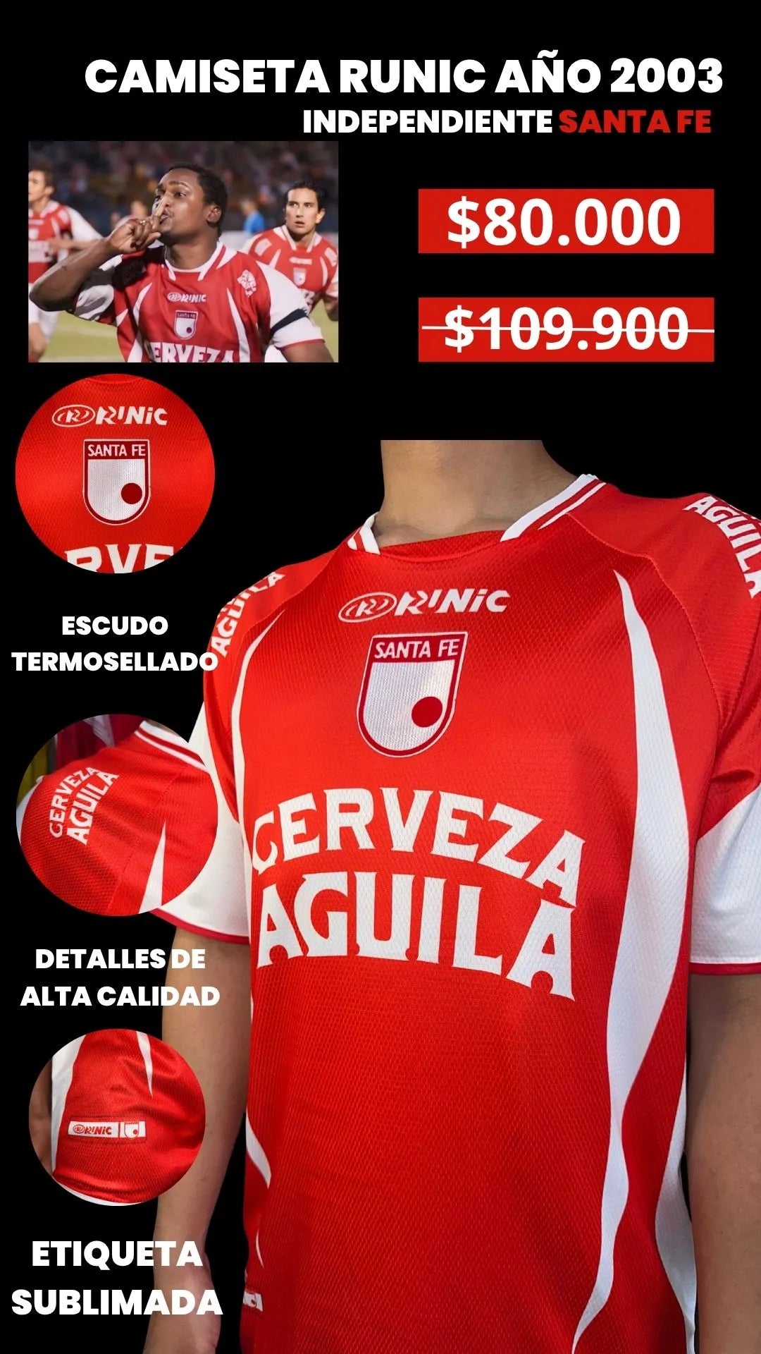 CAMISETA RUNIC 2003 LOCAL ROJA