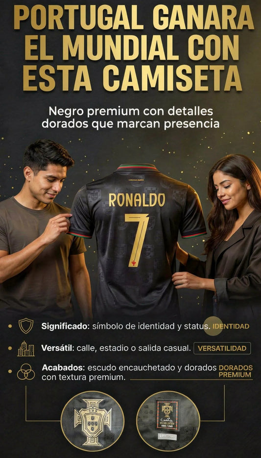 CAMISETA PORTUGAL NEGRA CRISTIANO RONALDO
