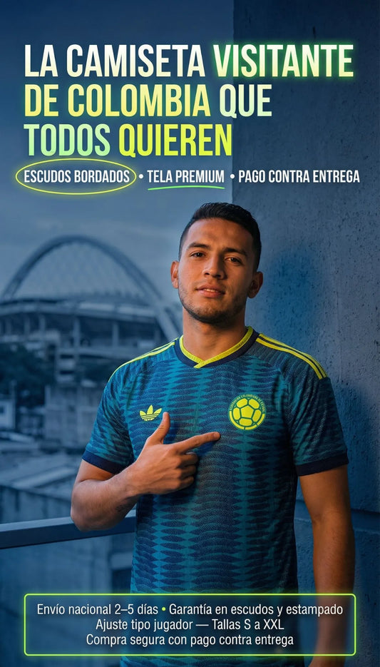 CAMISETA VISITANTE COLOMBIA MUNDIAL 2026
