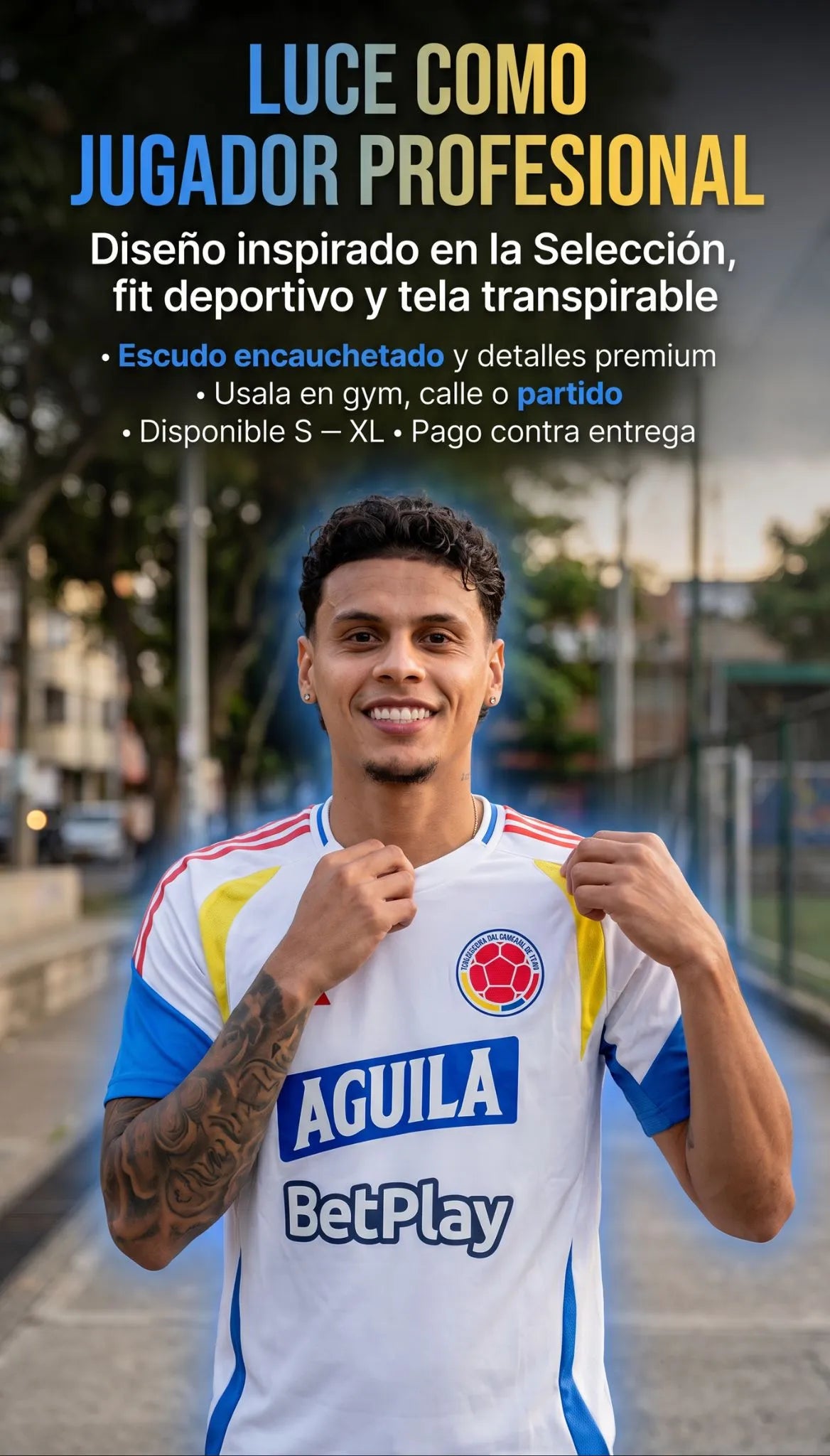 CAMISETA ENTRENAMIENTO BLANCA COLOMBIA