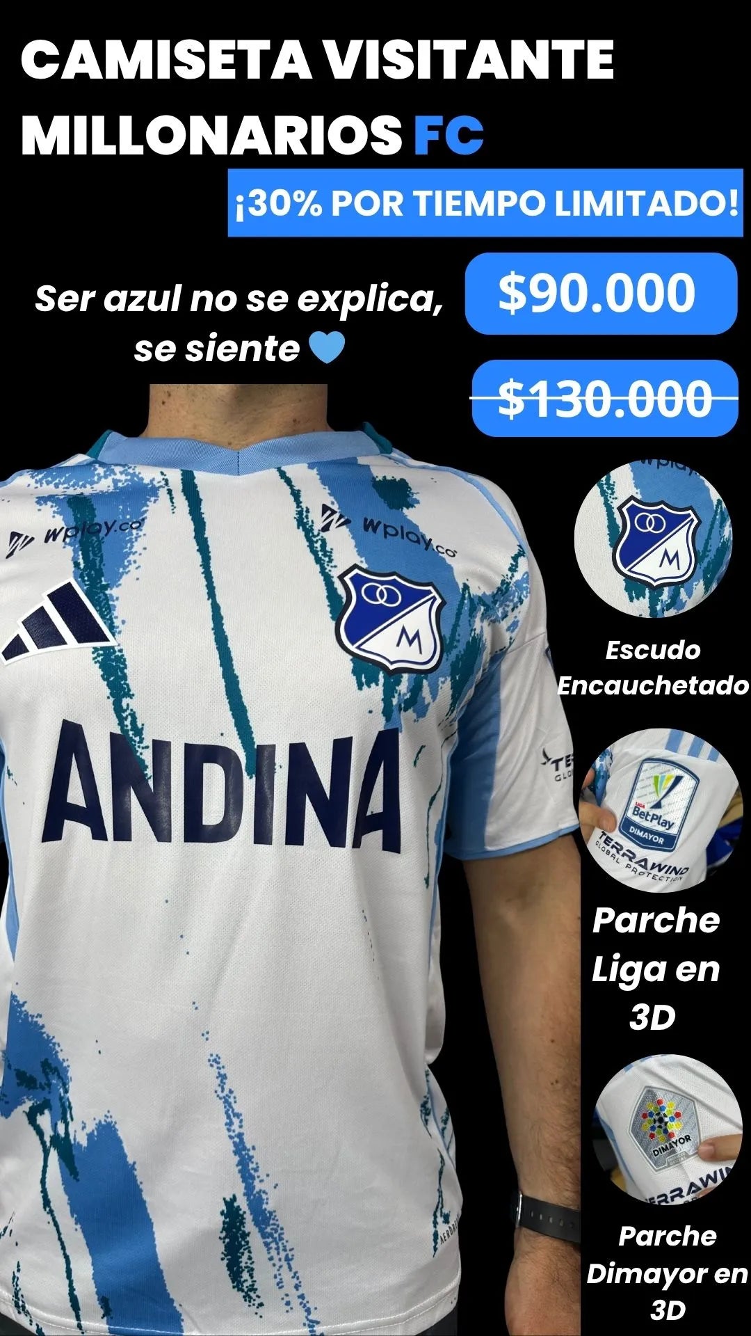 CAMISETA VISITANTE MILLONARIOS FC
