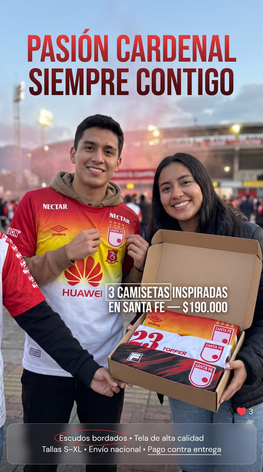 COMBO 3 CAMISETAS RETRO SANTA FE
