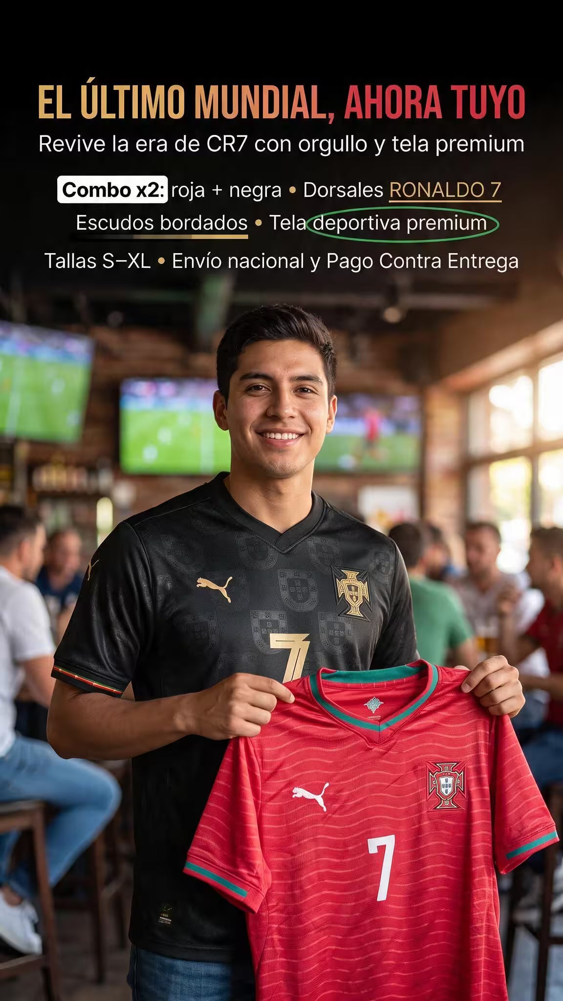 COMBO 2 CAMISETAS PORTUGAL CR7